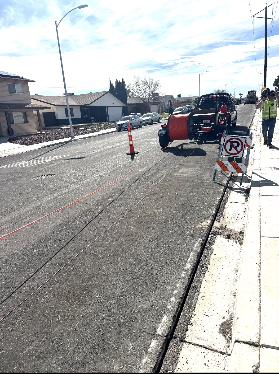 Field crew working on underground fiber construction